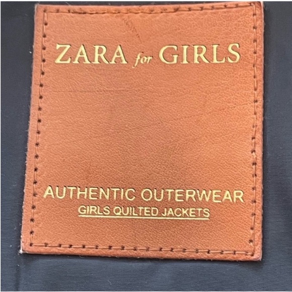 Zara Girls Quilted Jacket Navy Blue Sz 9/10 - Picture 7 of 8